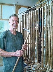 walking stick BLACK WATER BUFFALO handle for smaller sized hands MADE IN THE USA