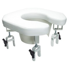 Lumex Raised Toilet Seat Riser, Padded & Cushioned, Fully-Adjustable Height