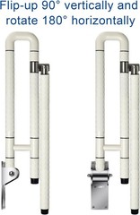 Flip Up Toilet Grab Bar Rail 29.5″ Foldable Handicap Bathroom Safety Support