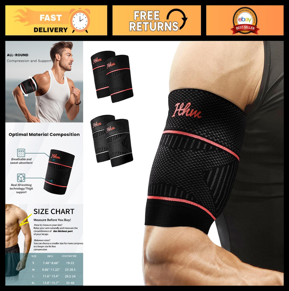Bicep Tendonitis Compression Sleeve for Pain Relief & Muscle Recovery – Medium P