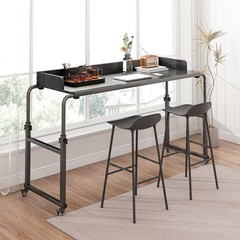 Overbed Table W/ 360° Wheels Queen Size Mobile Bed Desk Recliner Table Over Bed