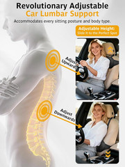 Adjustable Car Seat Lumbar Support Pillow Dual Straps Memory Foam Lower Back Wai