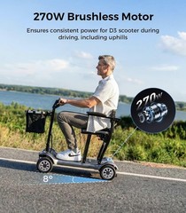 4 Wheel Folding Mobility Scooter Electric Power Wheelchairs Long Range 300LBS