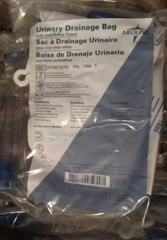 Lot of 20 Medline 2000 mL Urinary Drainage Bags