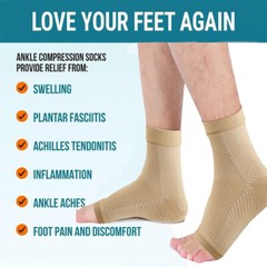 3Pair Neuropathy Socks Tendonitis Relief Brace,Elastic Support for Swollen Ankle