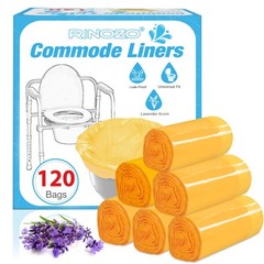 Commode Liners for Bedside Portable Toilet Chair Bucket 120 Count Lavender Sc…