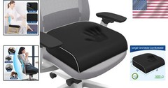 Ergonomic Black Memory Foam Cushion with Removable Cover for Office & Travel