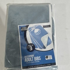 Utopia Towels Waterproof Adult Bibs Pack of 3, 18 x 30 in, Blue
