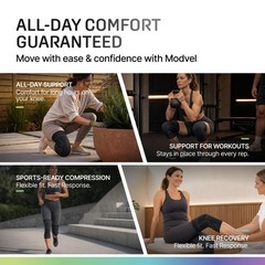 Modvel 2 Pack Knee Brace for Women – Medium, Black/Grey – Best Seller