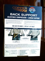 Copper Fit Rapid Relief 3-In-1 Hot/Cold Therapy Back Support One Size Fits Most