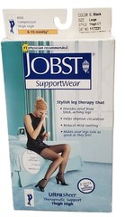 JOBST UltraSheer Thigh High Closed Toe 8-15mmHg (Classic Black) Large