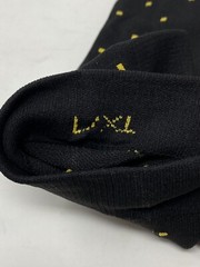 Wellow Bamboo Compression Socks L XL Black Yellow Dots Knee Length 18-25 mmHg