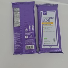Ready Bath Luxe Antibacterial Rinse Free Bathing Cloth Scented 2 Packs Lot.
