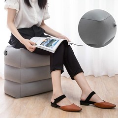 Povinmos Inflatable Foot Rest Pillow for Travel, 7.5*5.5 Inch, Black