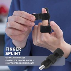 Tikaton Finger Splint Kit Hand Sprains Pain Relief Adjustable Brace with Strips