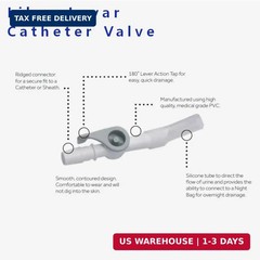 Urine Drainage Catheter Valves (5 Pack) and Two Catheter Plugs- Easy to Use Leve