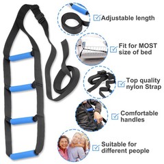 Bed Ladder Assist,Pull up Helper and Sit 4 160 INCHES, Blue, Black
