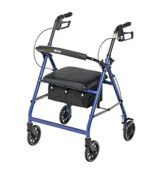 Drive Medical Four Wheel Rollator Rolling Walker with Fold Up Removable Back Sup