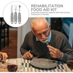 Adaptive Utensils Set Hand Tremors 3 Piece Anti Shake Silverware Arthritis