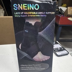 SNEINO Adjustable Lace-Up Ankle Brace Support Stabilization Black One Size