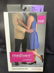 mediven Comfort 49354 Calf Open Toe Compression Socks Ebony Anti-microbial