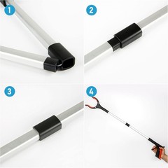 32″ Foldable Grabber Reacher Tool 360° Rotating Head Trash Picker Orange