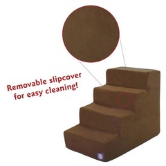 Majestic Pet 4 Step Portable Dog Stairs For Small Dogs To Get On Bed Supports