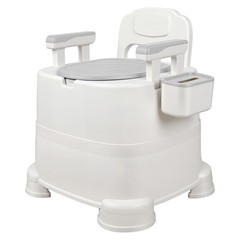 Portable Commode Chair with Removable Armrest, Bedside Commode Chair 220lbs