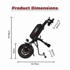 Electric Wheelchair Handcycle Power Attachment 12″ Wheel wColor Display