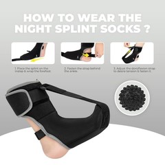 Plantar Fasciitis Night Splint Sock w/ Massage Ball Heel Arch Support (M)