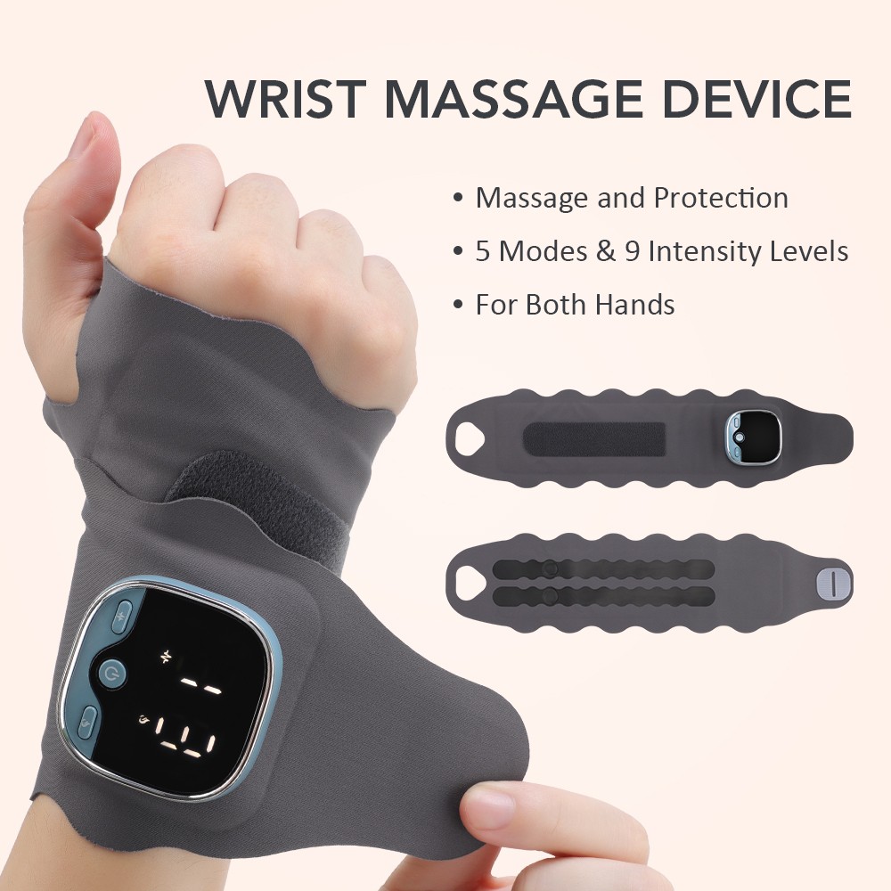 Cordless Hand Wrist Massager Pain Relief with 5 Heat Levels & 3 Vibration Modes