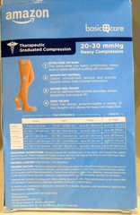 Amazon Medical Compression Stockings 20-30 BEIGE Thigh High Open Toe X-LARGE