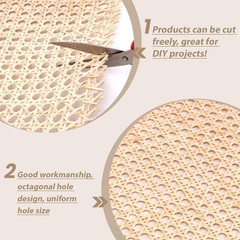 24″ X5Ft Width Rattan Natural Cane Webbing, Rattan Roll Cane Webbing Roll for Ca