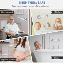 2 Pack Shower Grab Bar 12″ Shower Suction Bar Handle Bathroom Safety Grip Handle