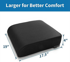 Extra Thick Large Seat Cushion -19 X 17.5 X 4 Inch Gel Memory Foam Cushion with