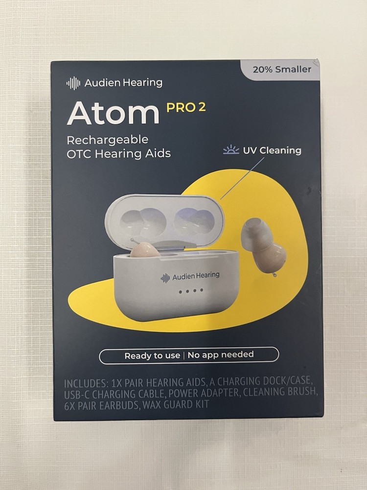 Audien Hearing Atom Pro 2 Rechargeable OTC Hearing Aids