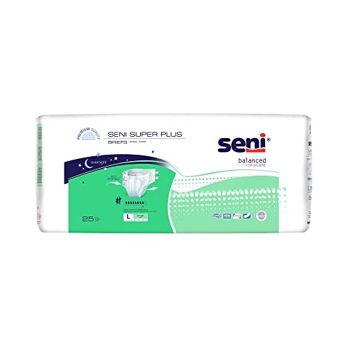 Seni Super Plus Incontinence Briefs Large 25 Count Heavy Absorbency