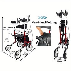 Unlicon Heavy Duty Upright Walker Medical Aluminum Rollator for Seniors