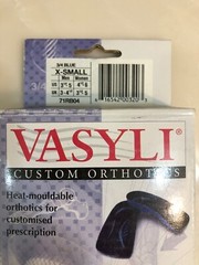 Vasyli Custom Orthotics 3/4 Length Blue Heat Mouldable XS 71RB04 Foot Fresh NIB