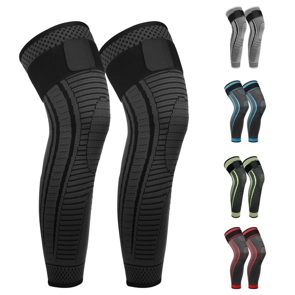 Ruilaibao 2 Pack Full Leg Compression Sleeves with Knee Support Size S Black