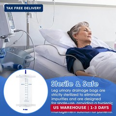 5 Pack 33.8oz/1000ml Leg Bag Urinary Drainage Bag with Cloth Straps, Leg Cathete