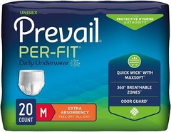 Prevail Per-Fit Protective Underwear Medium 34“-44“ – Bag of 20, 2 Pack