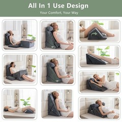 Higogogo 10Pcs Orthopedic Bed Wedge Pillow Set Soft Foam Body Positioners For