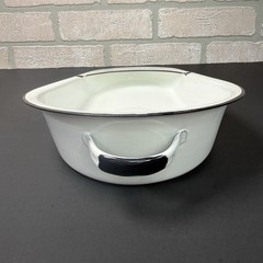 Vintage Jones Fracture Bed Pan No. 70010 Enamelware Porcelain W/ Original Box