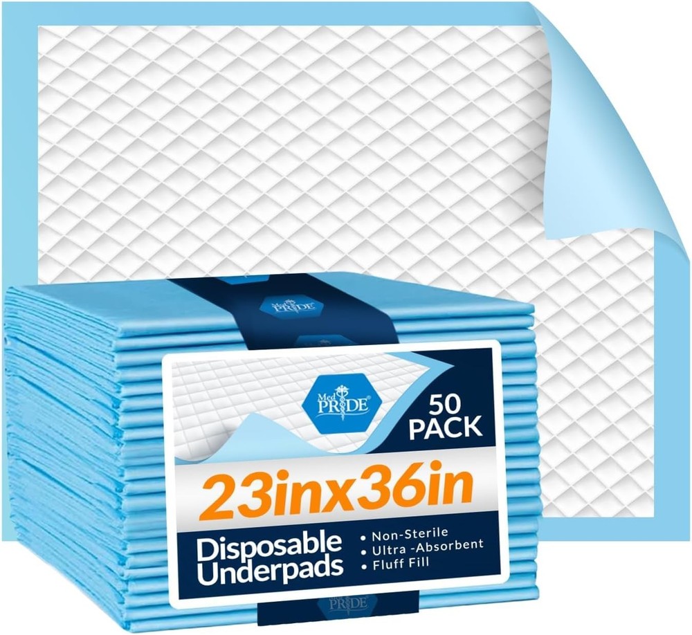 MED PRIDE 15 Disposable Underpads 23“ X 36“ Incontinence Pads, Chux, Bed Cover