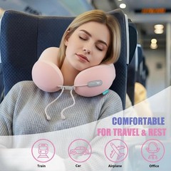 Povinmos Travel Pillow with New Cool Material,Neck for Standard, Pink
