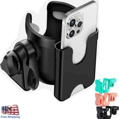 Universal Cup Bottle Phone Holder For Wheelchair Stroller Walker Bike Scooter US