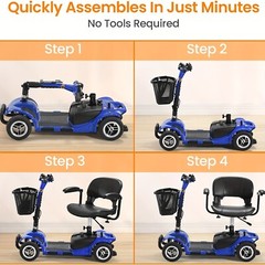 4 Wheels Mobility Scooter 200W Heavy Duty Electric Wheelchair All Terrain