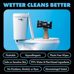 Extra-Large Unscented Flushable Adult Wet Wipes for Sensitive Skin – Large