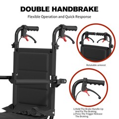 Lightweight Foldable Portable Transport Wheelchair With Telescopic Handle 22lb